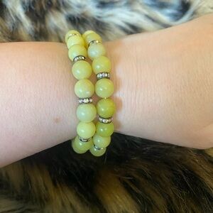 Lemon Jade Beaded Bracelet Set